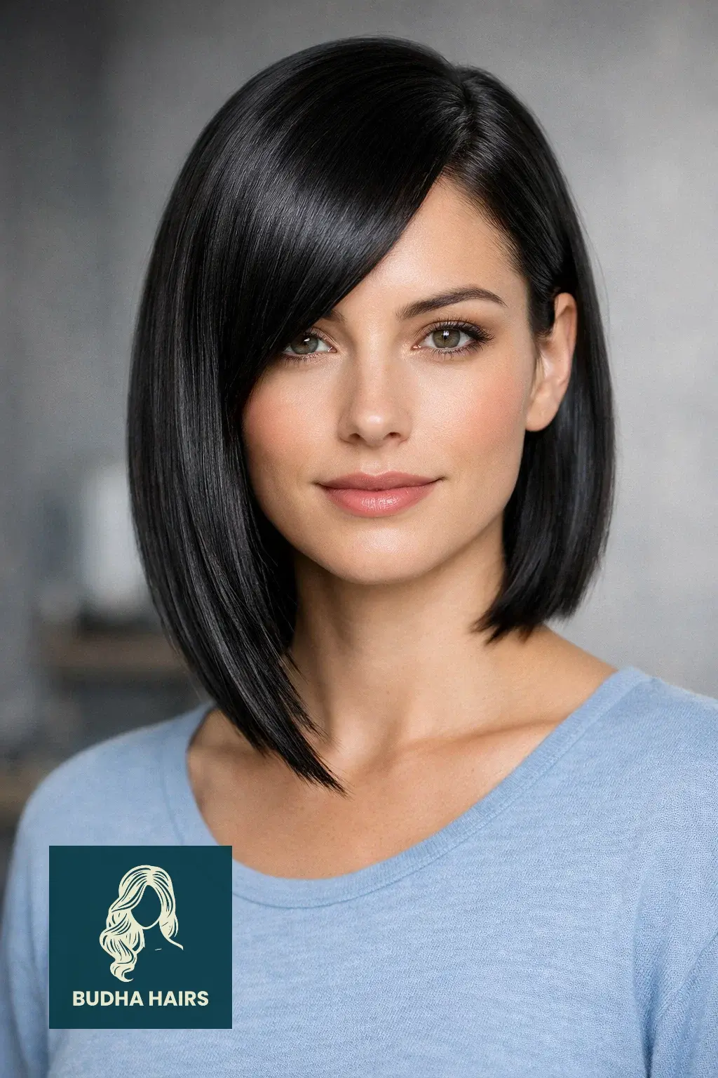 30 Perfect Side Bangs With Layers To Frame Your Face Beautifully 20 Sleek "Glass" Hair with Asymmetrical Sweep