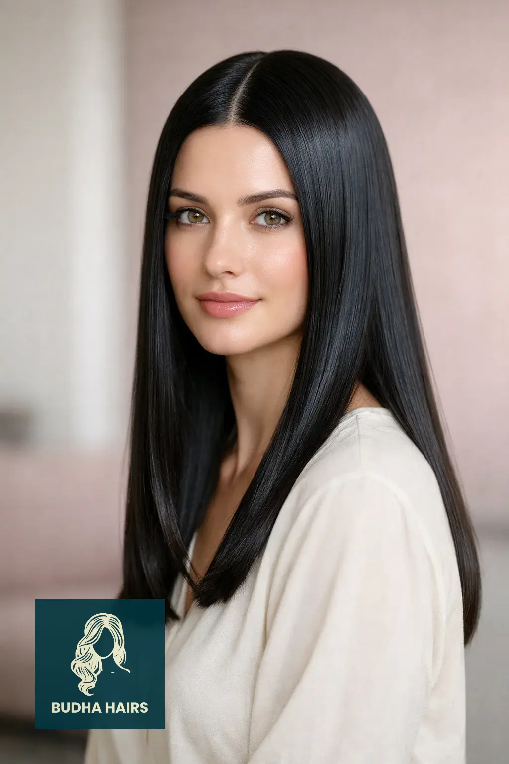 40 Oval Face Haircuts That Flatter Your Features Perfectly 18 Sleek Glass Hair with a Sharp Middle Part