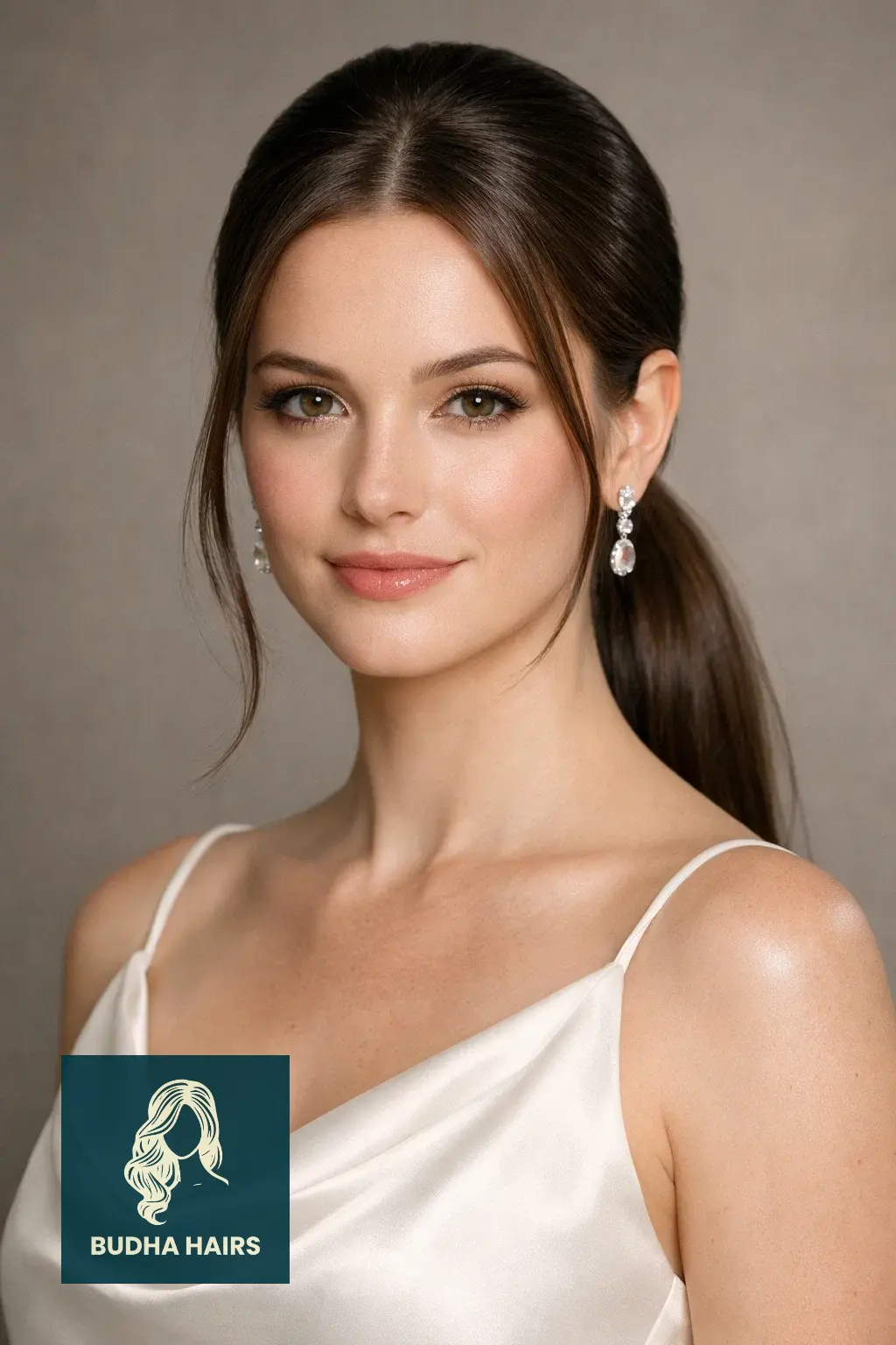 39 Best Hairstyles for Thin Hair for Wedding for a Full Look 32 Sleek "Liquid Hair" Low Ponytail