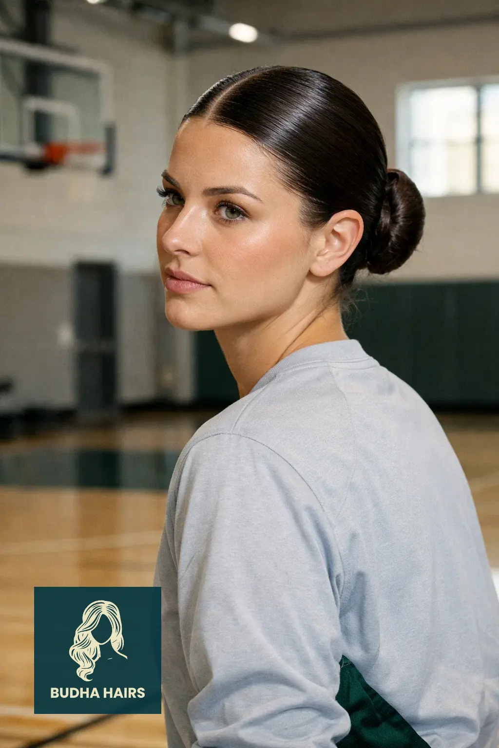 40 Best Basketball Hairstyles: Secure & Stylish On-Court Looks 3 Sleek Low Bun with Center Part