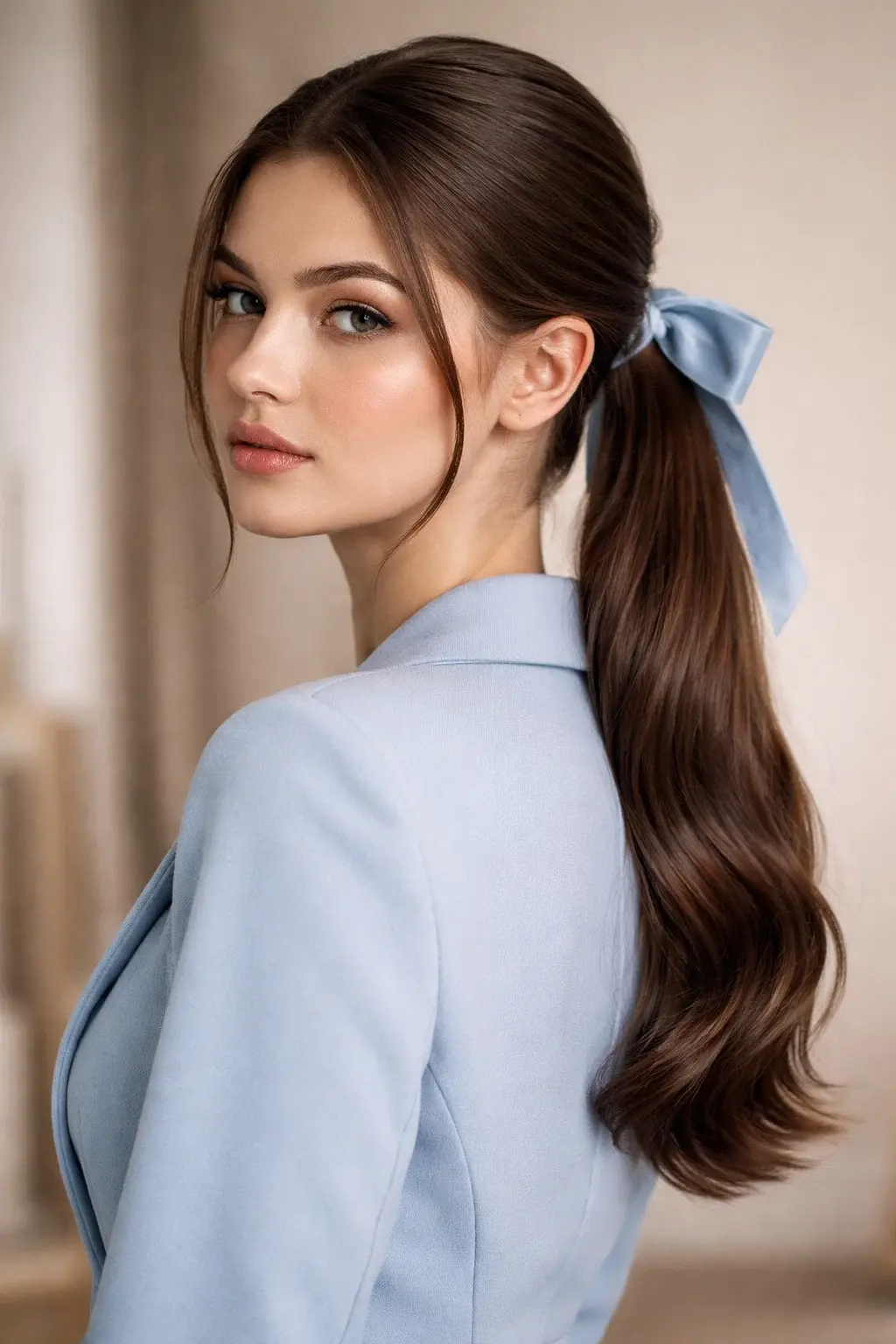 40 Best Princess Hairstyles: Majestic, Elegant & Royal Looks 6 Sleek Low Pony with Velvet Ribbon