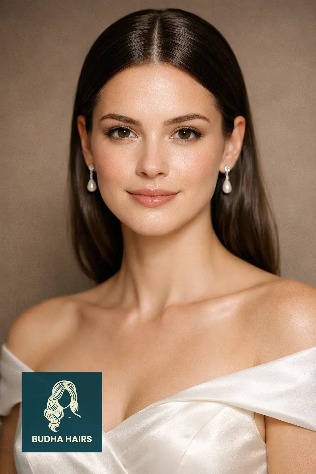 39 Best Hairstyles for Thin Hair for Wedding for a Full Look 8 Sleek Middle Part with "Tuck"