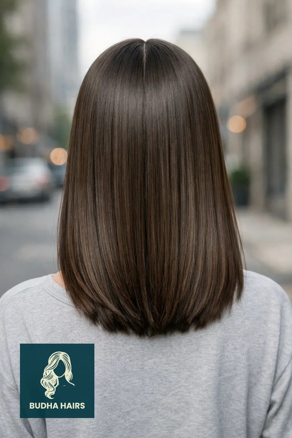 30 Hair Styles For Medium Hair And Creative Ways To Upgrade Your Cut 4 Sleek Straight with a Middle Part