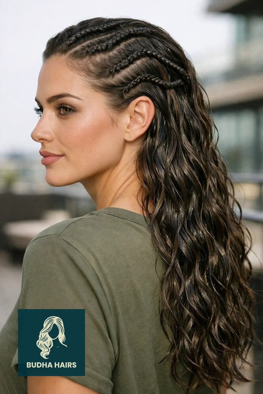 30 Best Braids with Sew In in the Back for a Glamorous Look 17 Snake Braids with Wet and Wavy Back
