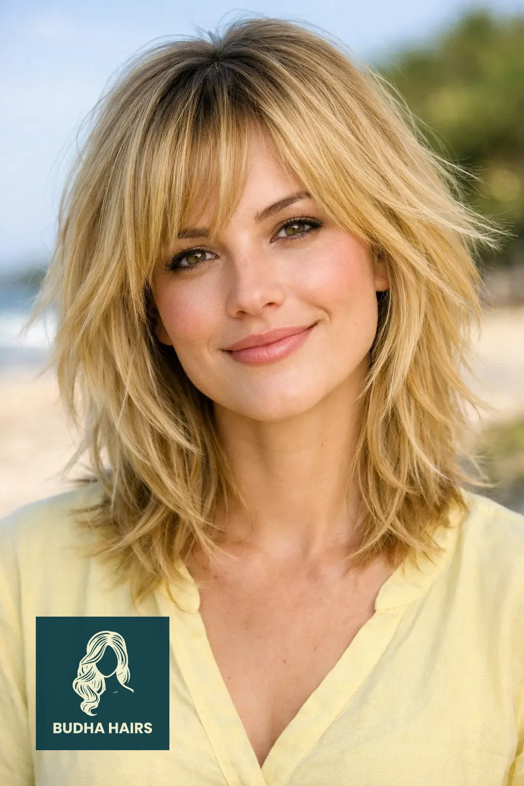 40 Best Medium Shag Haircuts: The Ultimate Guide to Texture & Volume 36 Soft Blonde "Sunkissed" Shag