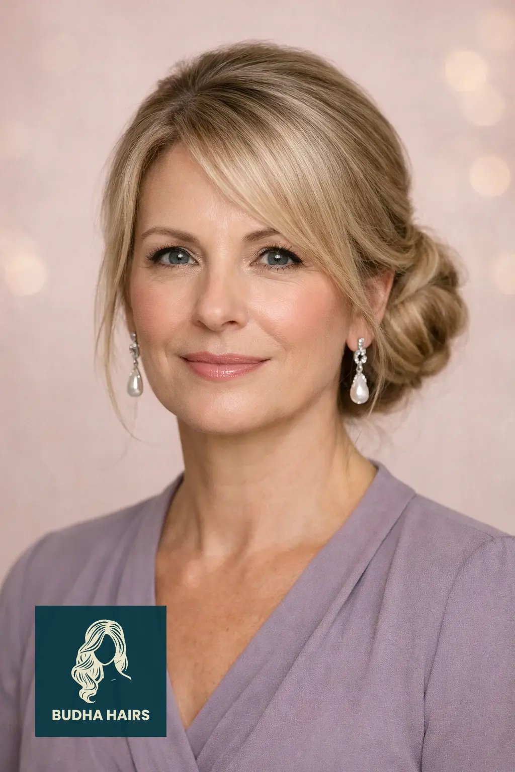 30 Best Mother of the Bride Hairstyles: 2026 Wedding Guide 5 Soft Side-Swept Low Bun