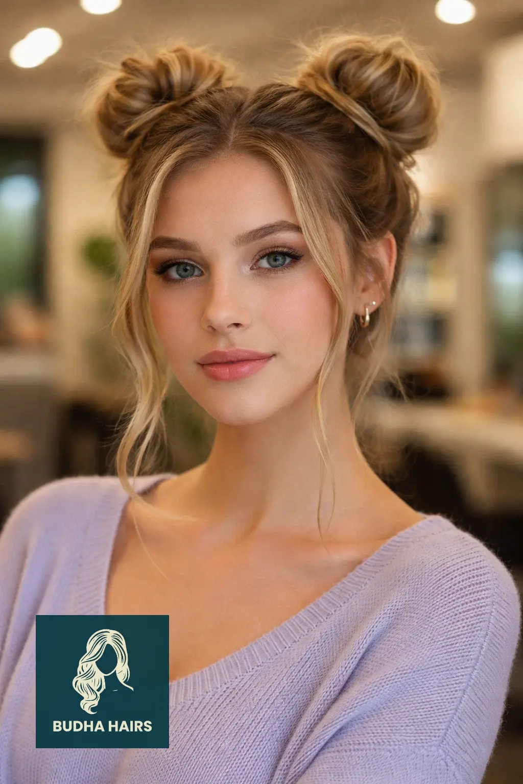 30 Cute Hairstyles: The Ultimate Guide for a Style Refresh 2 Space Buns with Soft Tendrils
