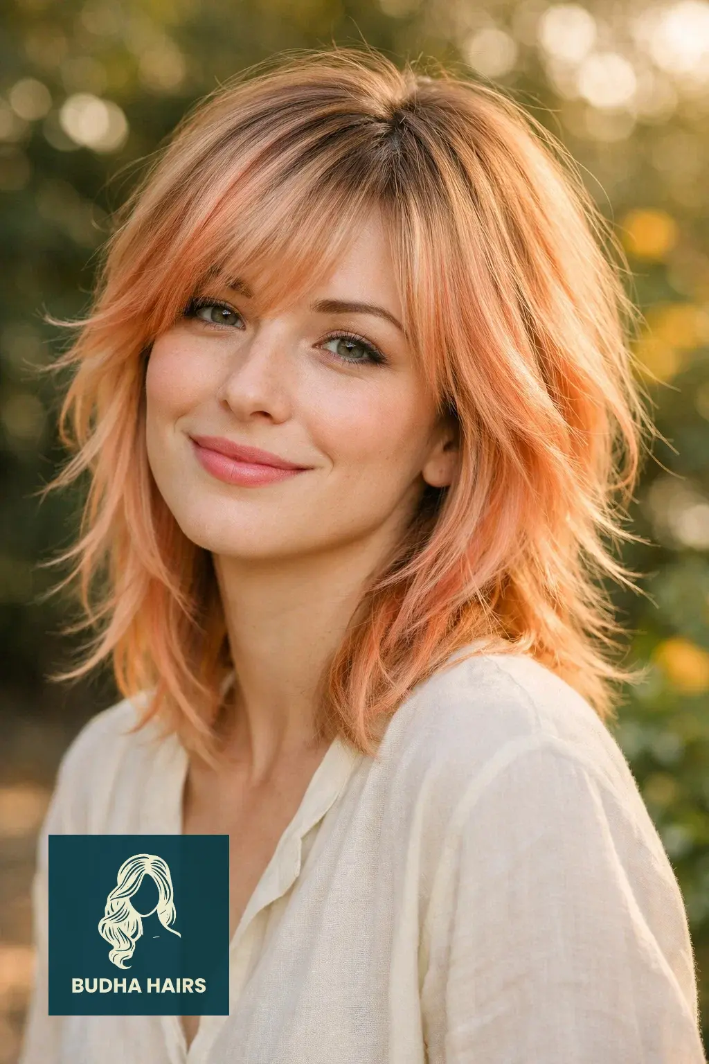 40 Best Medium Shag Haircuts: The Ultimate Guide to Texture & Volume 22 Sunset Peach Shag