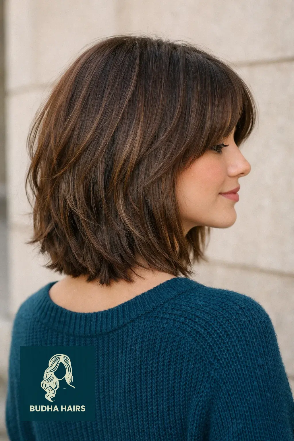 30 Best Cute Hairstyles for Medium Hair for a Sharp, Chic Look 7 Textured Lob with Curtain Bangs