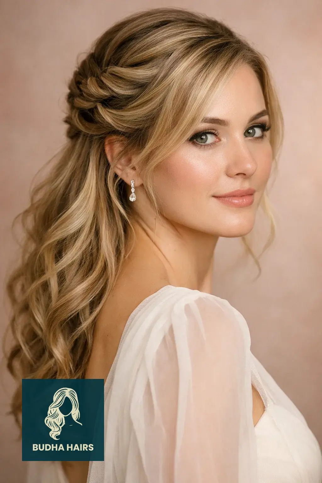 39 Best Hairstyles for Thin Hair for Wedding for a Full Look 34 Textured "Twist-Back" Half-Up Style
