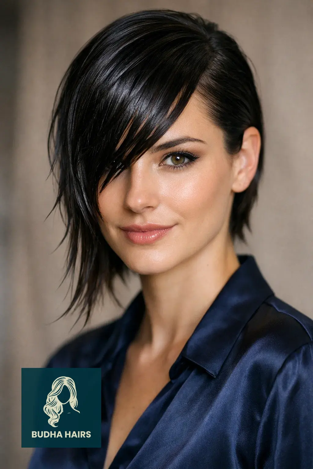 40 Flattering Side Bangs for Every Age and Occasion 32 The Asymmetrical Editorial Wet Look