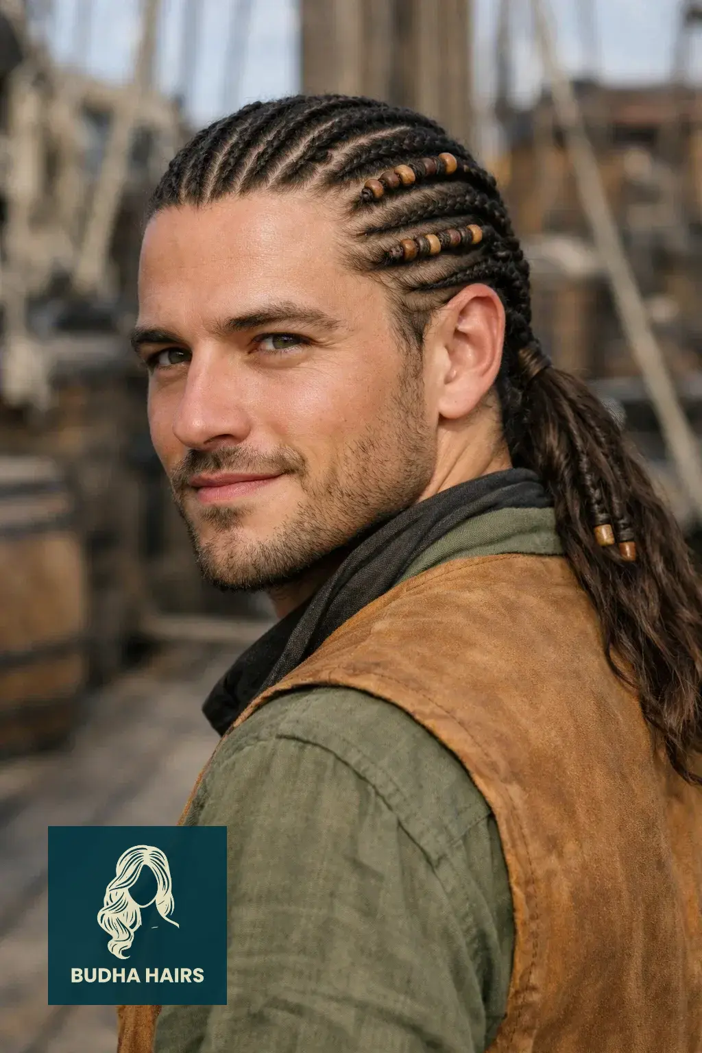 40 Best Pirate Hairstyles for Men: Rugged & Modern Looks 19 The Beaded Cornrow Captain’s Look