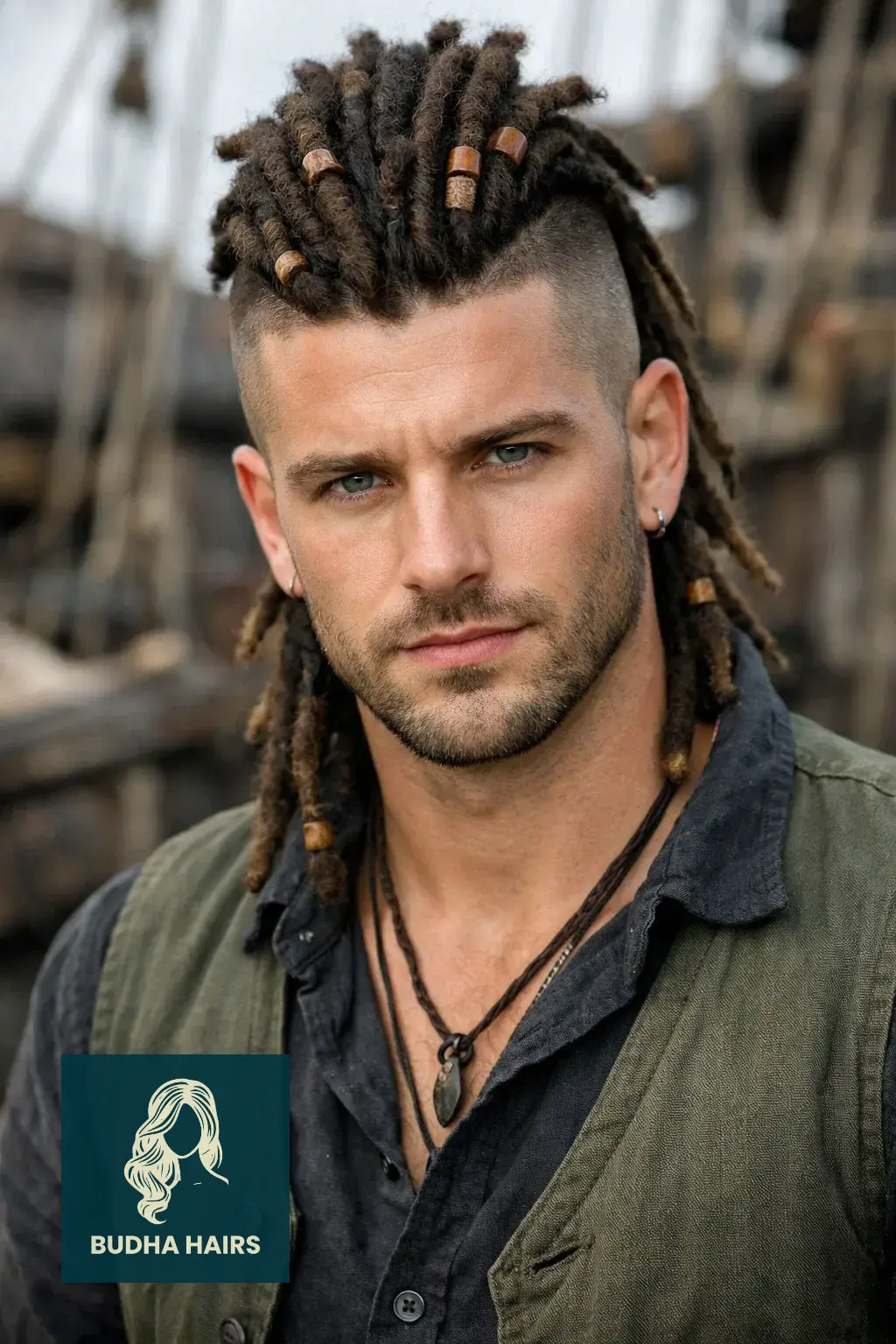 40 Best Pirate Hairstyles for Men: Rugged & Modern Looks 28 The Beaded "Dread-Hawk" with High Skin Fade