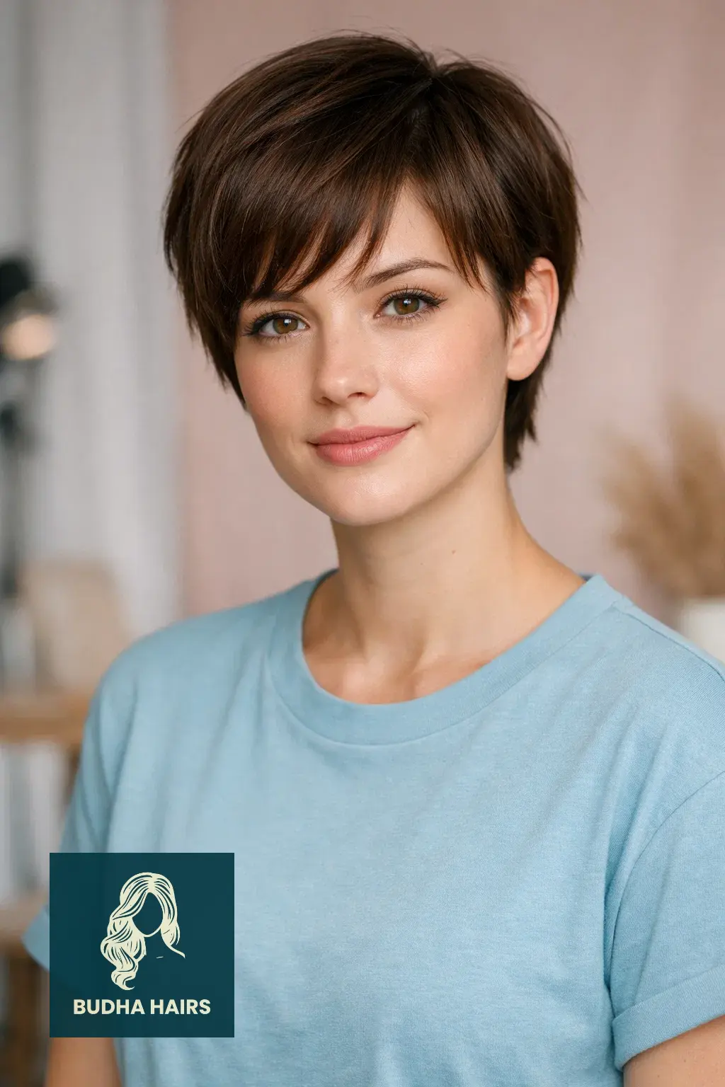 40 Short Haircuts for Round Faces For Women That Flatter Instantly 18 The "Boyish" Crop with Soft Side-Bangs