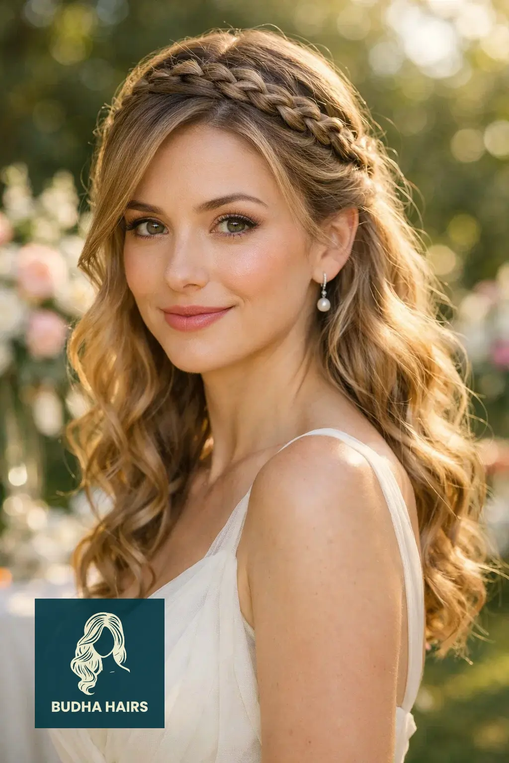 39 Best Hairstyles for Thin Hair for Wedding for a Full Look 33 The "Braided Headband" with Loose Curls