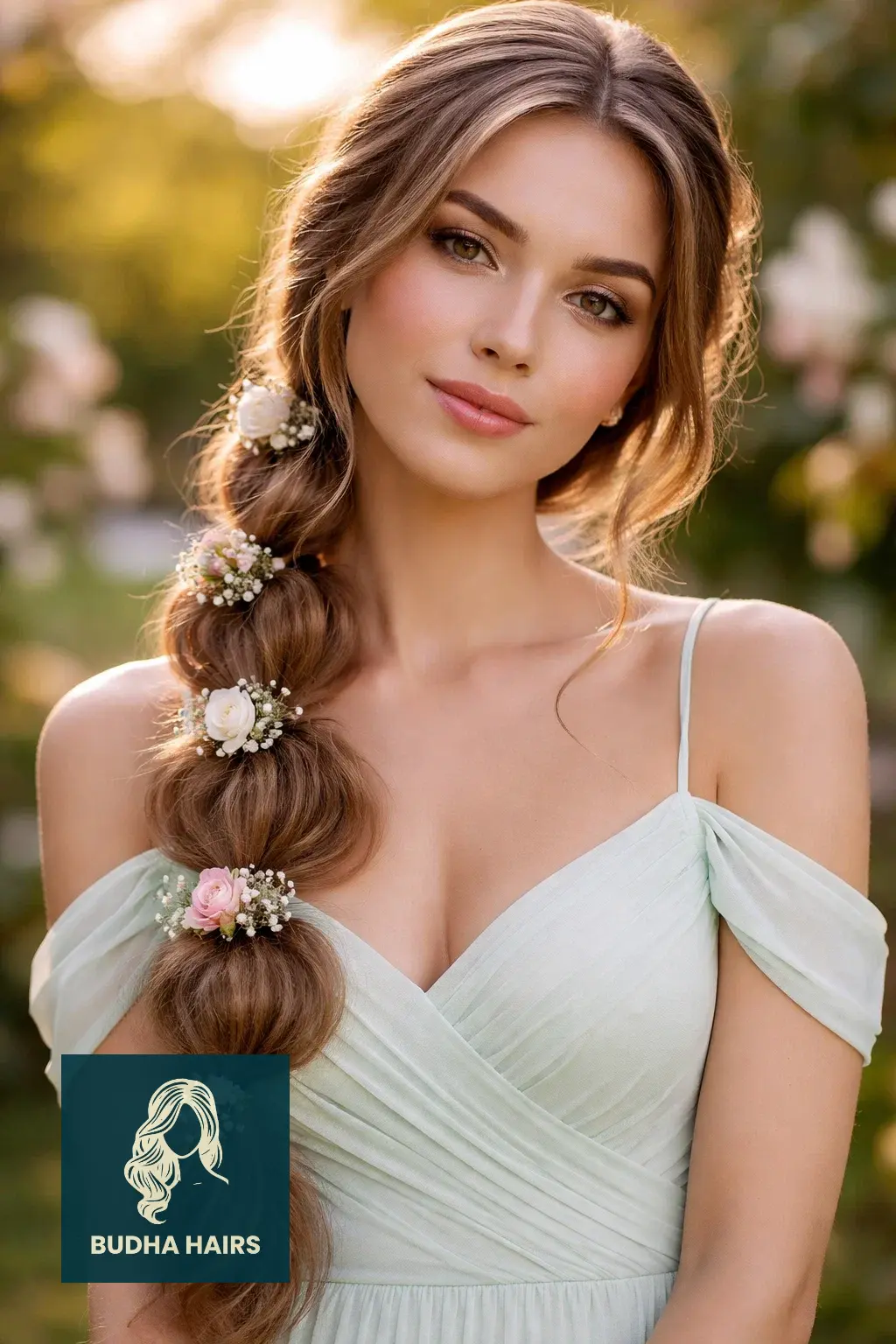 40 Timeless Wedding Guest Hairstyles That Never Go Out of Style 37 The Bubble Braid with Fresh Floral Accents