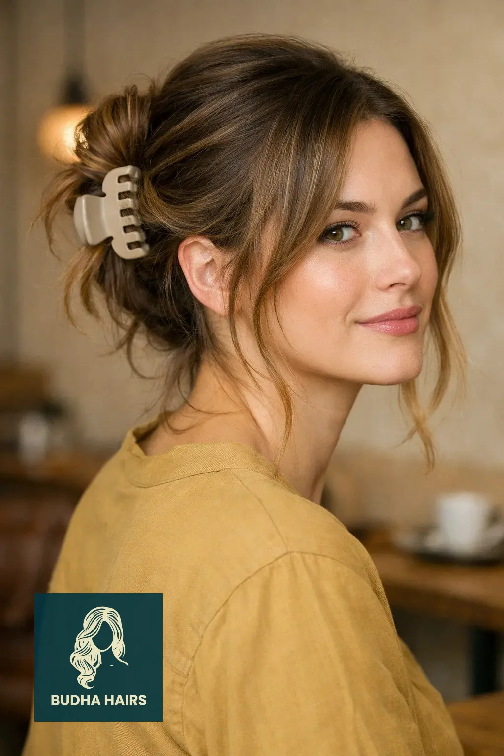 30 Best Cute Hairstyles for Medium Hair for a Sharp, Chic Look 6 The "Claw Clip" Effortless Updo