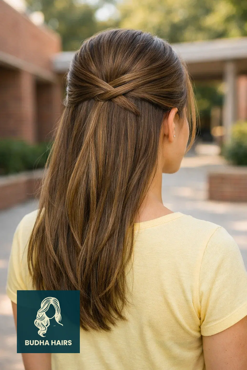 30 Best Hairstyles for School: Fast and Easy Looks for Students 11 The Criss-Cross Half-Up