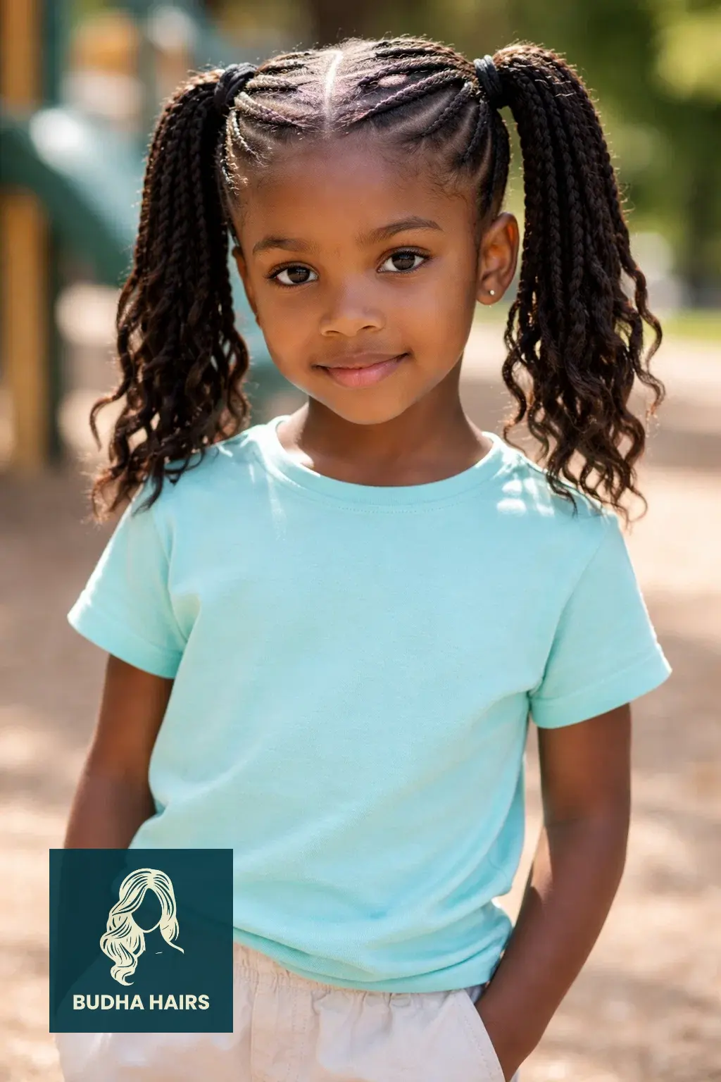 30 Adorable Braid Hairstyles for Kids You Will Love 24 The Criss-Cross Pigtail Hybrid