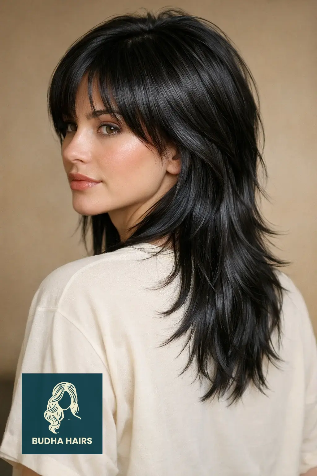 Wolf Cut with Curtain Bangs: 25 Best 2026 Trendy Styles 25 The Editorial Glass-Finish Wolf