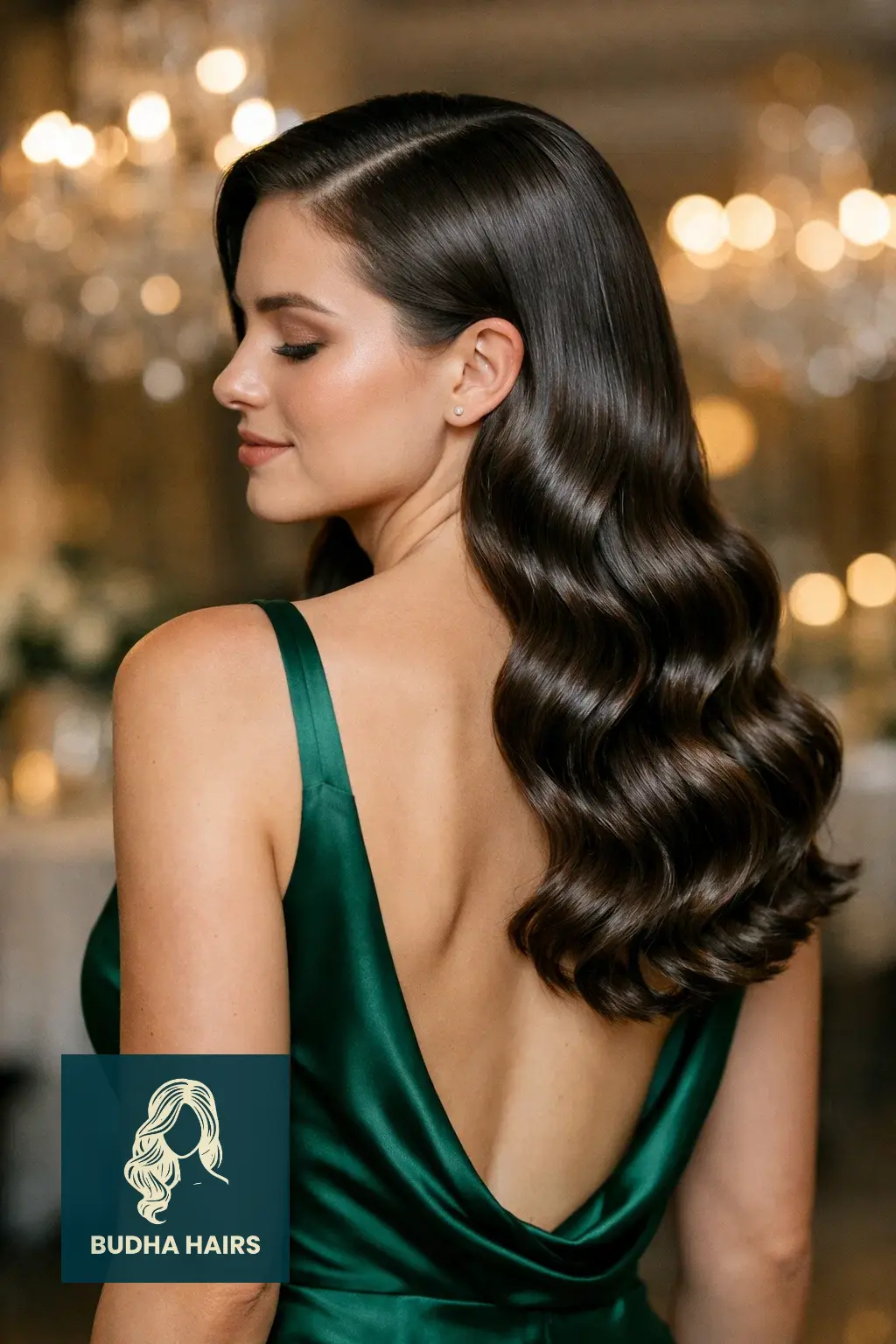 30 Bridesmaid Hairstyles That Blend Elegance with Modern Style 3 The Glossy "Old Hollywood" Wave