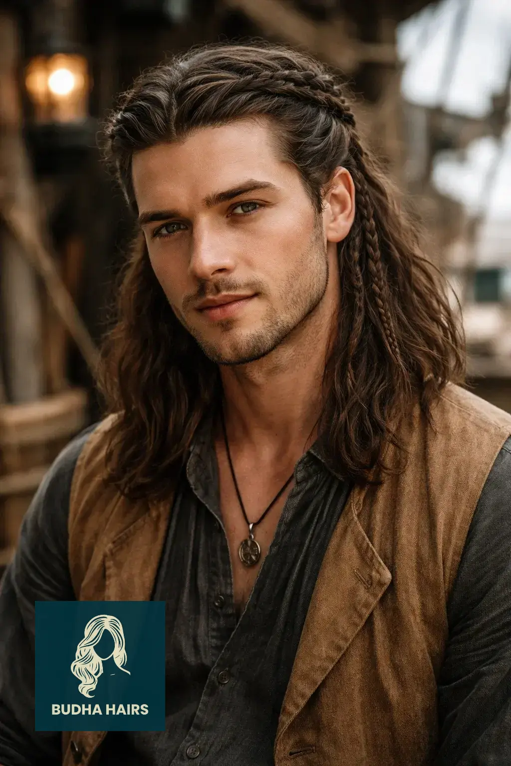 40 Best Pirate Hairstyles for Men: Rugged & Modern Looks 21 The Half-Up Braided Crown