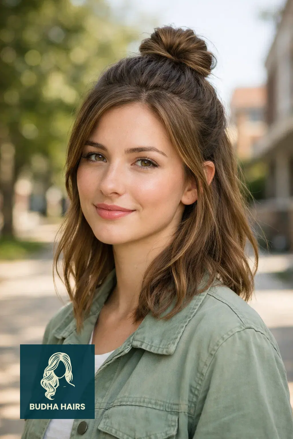 30 Best Hairstyles for School: Fast and Easy Looks for Students 1 The Half-Up Top Knot