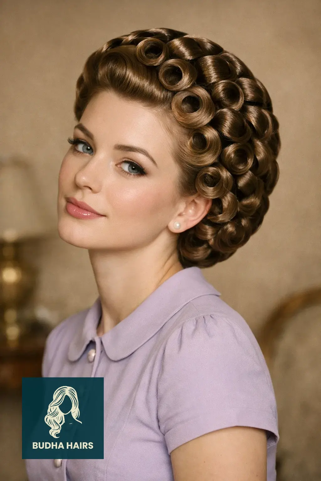 30 Chic 50s Hairstyles for Vintage Glam 29 The "Helmet" Curl Set (Polished Perfection)
