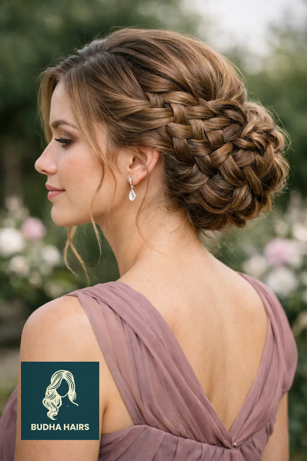 30 Bridesmaid Hairstyles That Blend Elegance with Modern Style 25 The Intricate Basket Weave Updo