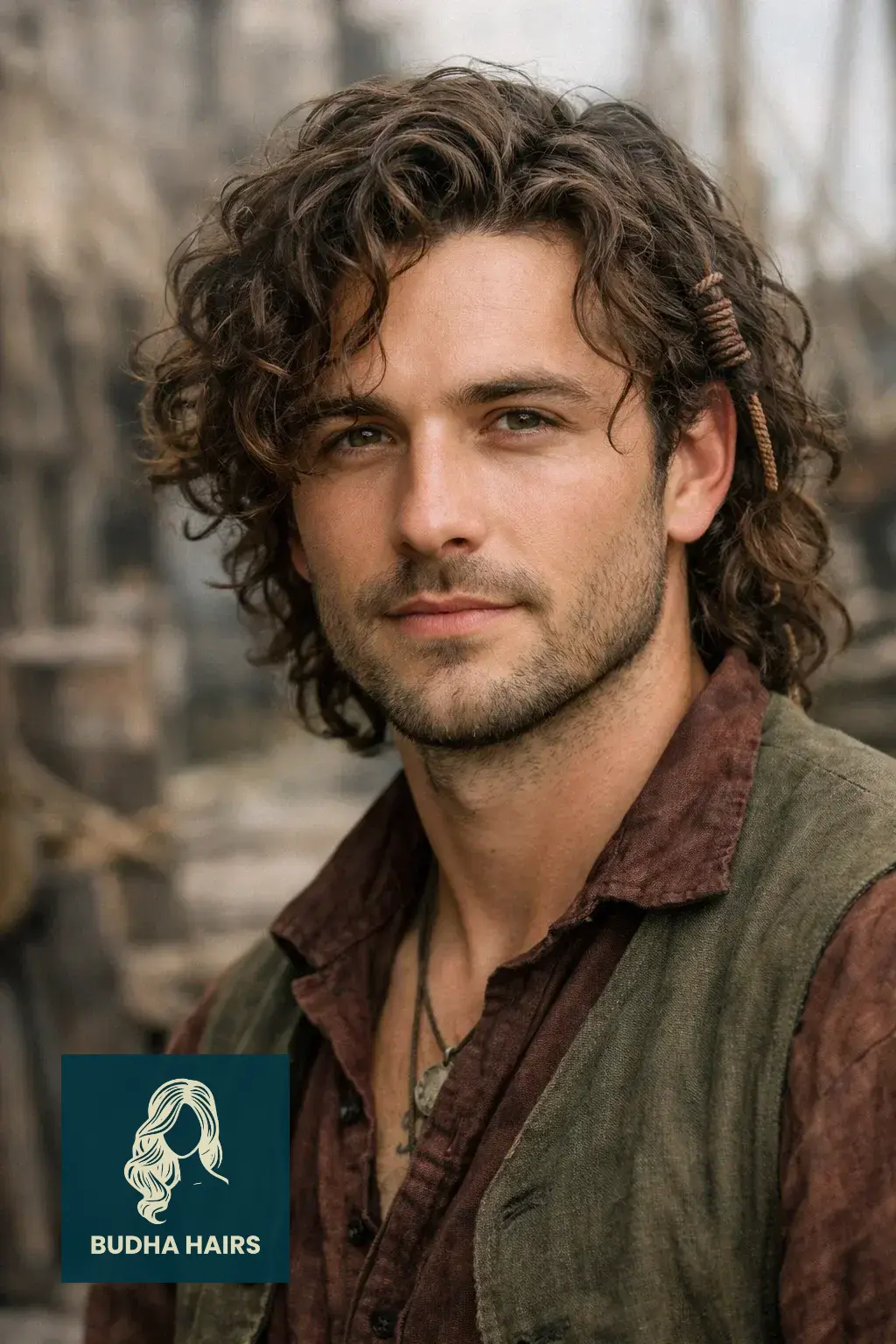 40 Best Pirate Hairstyles for Men: Rugged & Modern Looks 38 The Loose "Deckhand" Curls with Cord Wrap