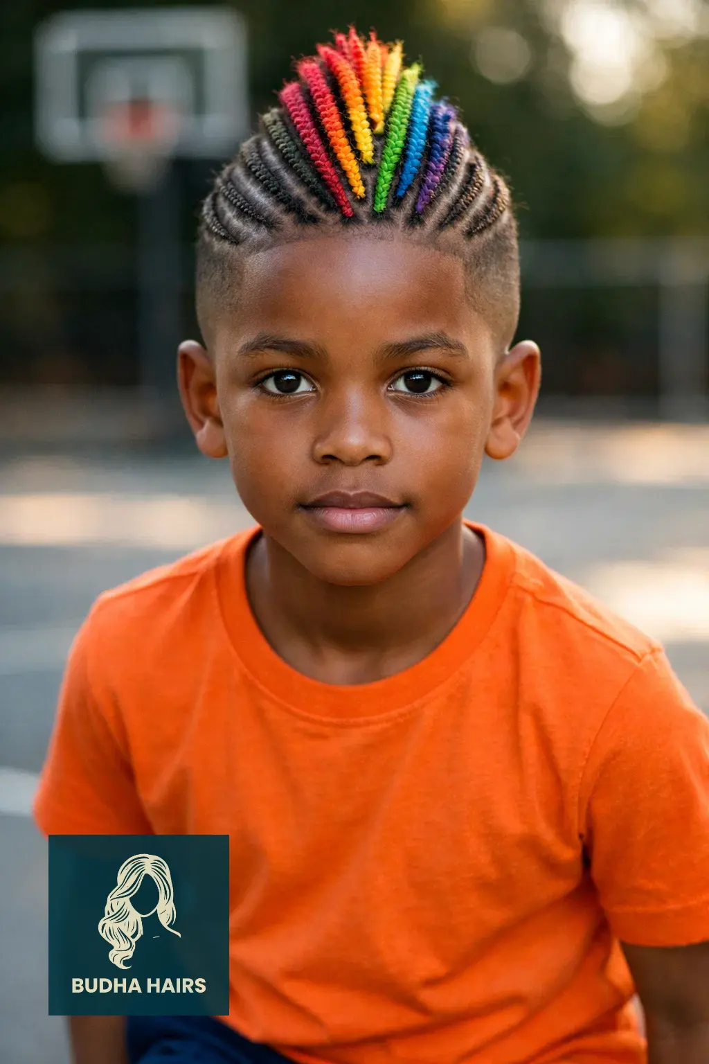 30 Adorable Braid Hairstyles for Kids You Will Love 8 The Rainbow Cornrow Mohawk