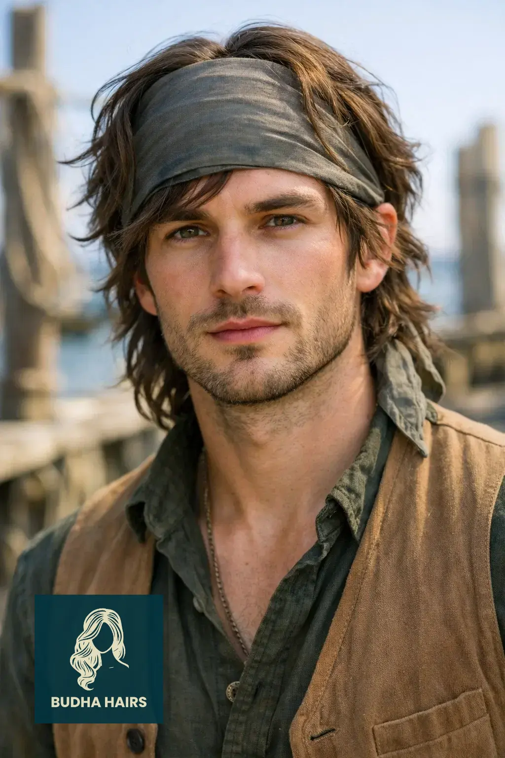 40 Best Pirate Hairstyles for Men: Rugged & Modern Looks 24 The Rugged Layered Shag with a Silk Bandana