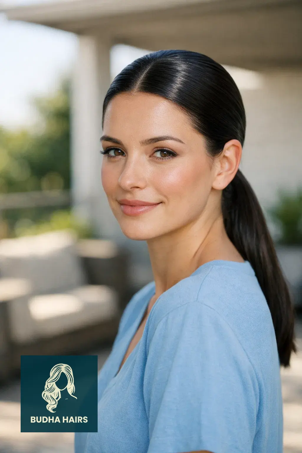 40 Quick & Easy Hairstyles: The Ultimate Guide for a Daily Refresh 20 The Sleek "Glass Hair" Low Pony