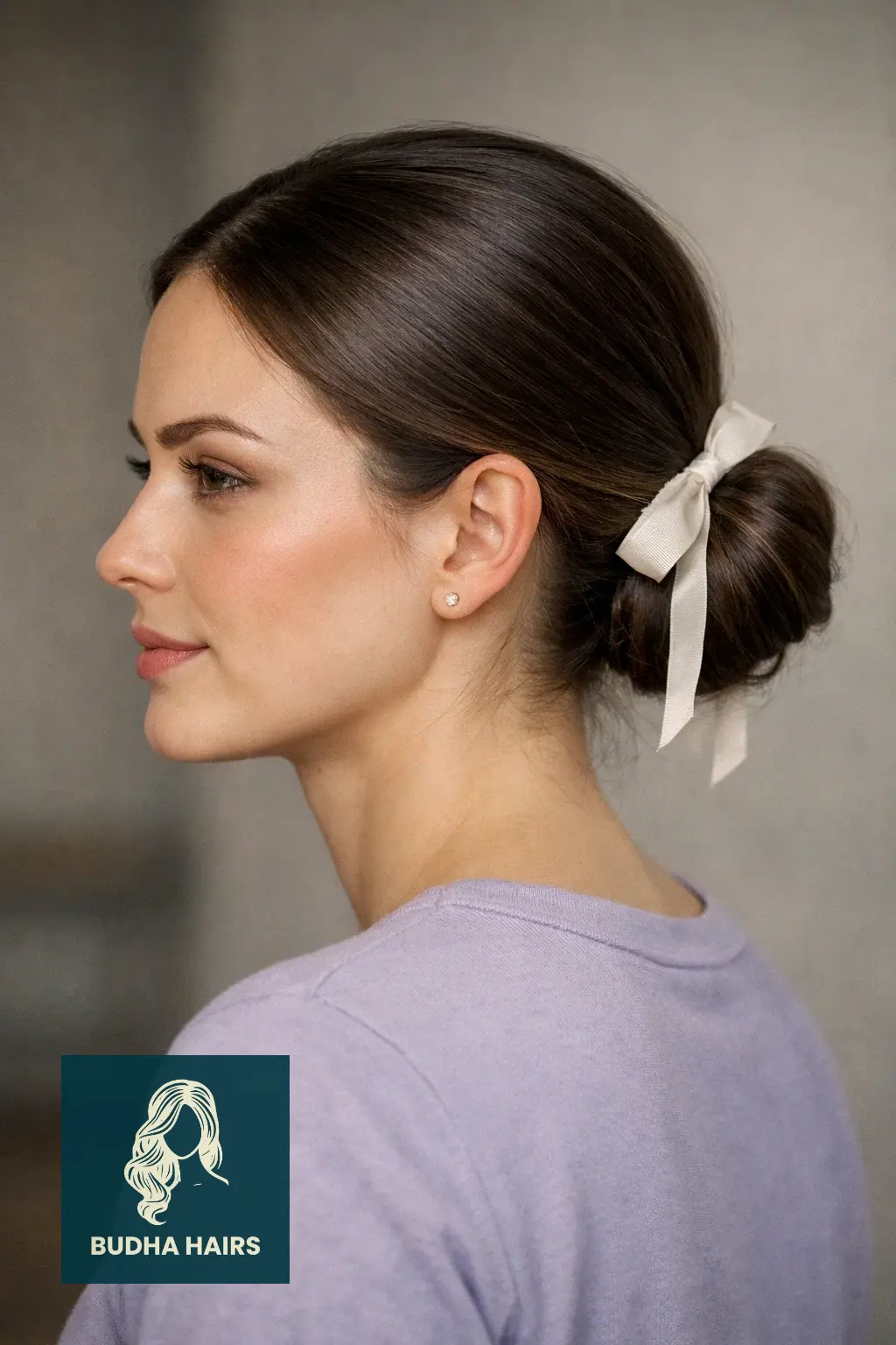 30 Best Hairstyles for School: Fast and Easy Looks for Students 13 The Sleek Low Bun with Ribbon
