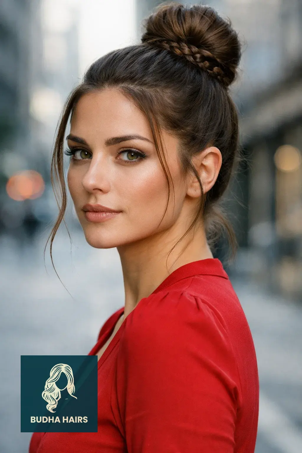 30 Hair Updos for Medium Hair That Look Effortlessly Chic 29 The "Snatched" Braided Top Knot