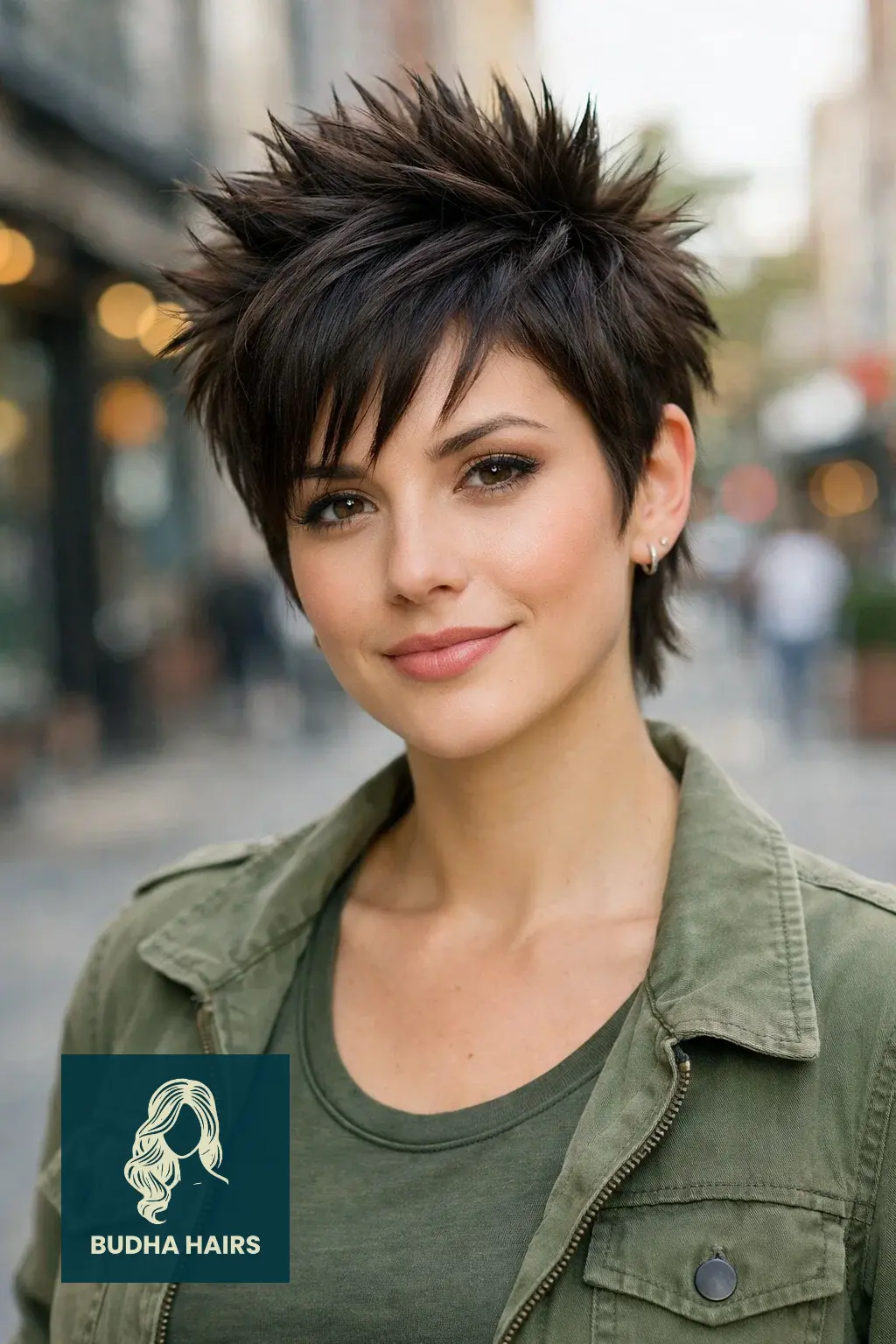 40 Short Haircuts for Round Faces For Women That Flatter Instantly 12 The Spiky "Rockstar" Pixie