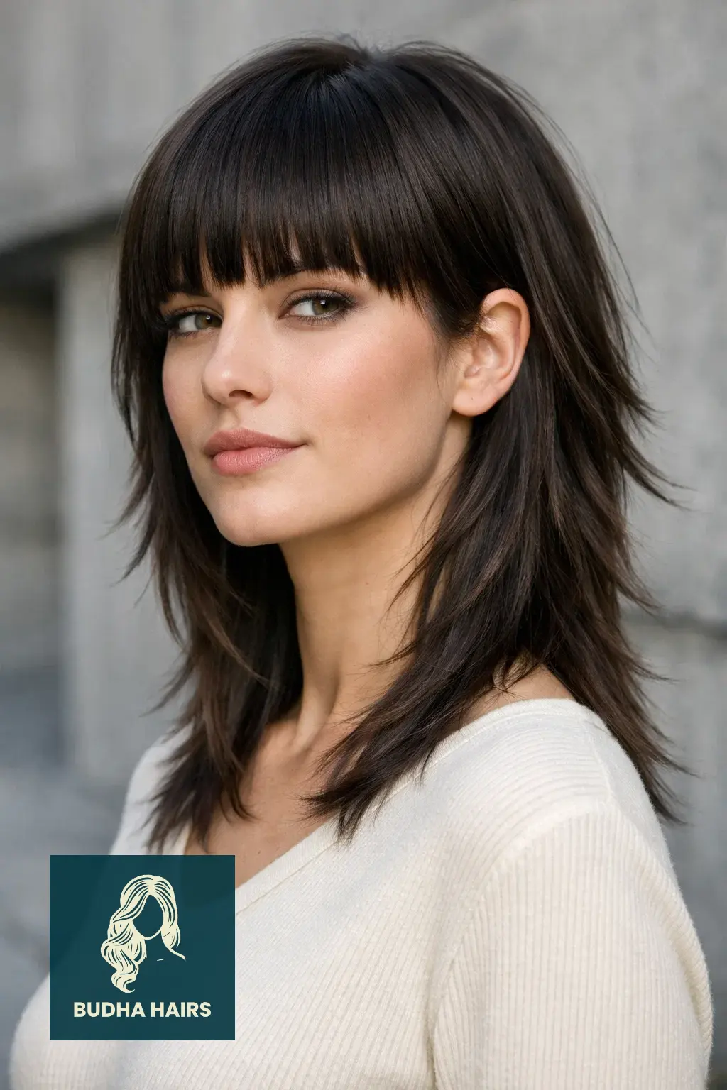 Wolf Cut with Curtain Bangs: 25 Best 2026 Trendy Styles 5 The "Tapered" Wolf Cut with Blunt Bangs
