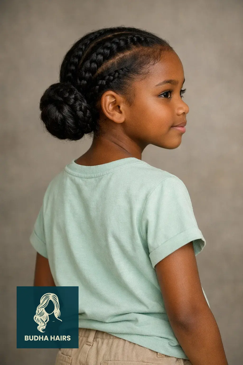 30 Adorable Braid Hairstyles for Kids You Will Love 10 The Triple-Braid Low Bun