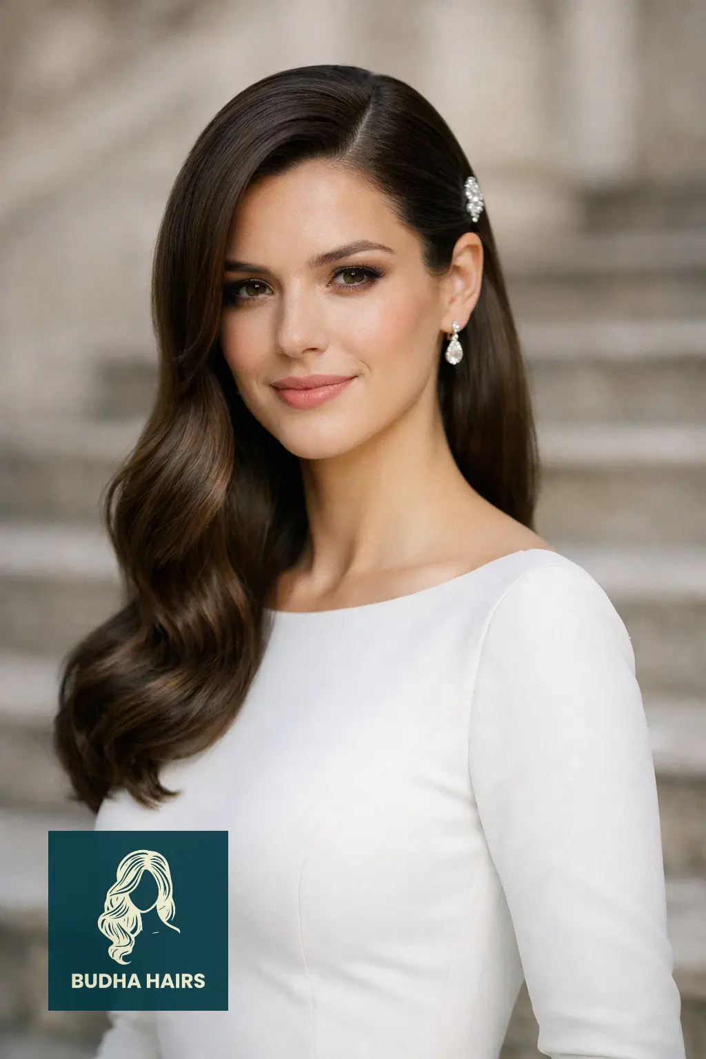 30 Wedding Hairstyles for Long Hair That Turn Heads 5 The "Tucked-Back" Sleek Hollywood Side-Sweep