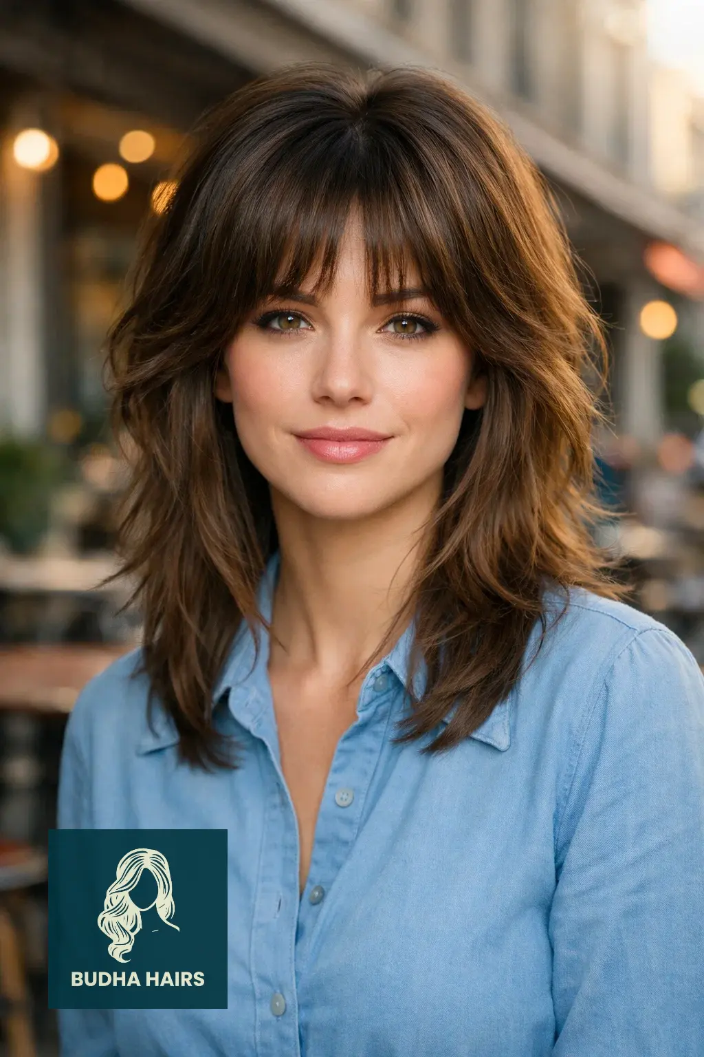 40 Timeless Wedding Guest Hairstyles That Never Go Out of Style 31 The Voluminous 70s Shag with Curtain Bangs