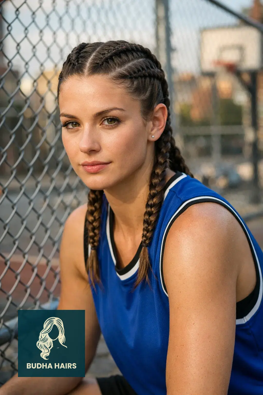 40 Best Basketball Hairstyles: Secure & Stylish On-Court Looks 2 Tight Dutch Braids for Maximum Security