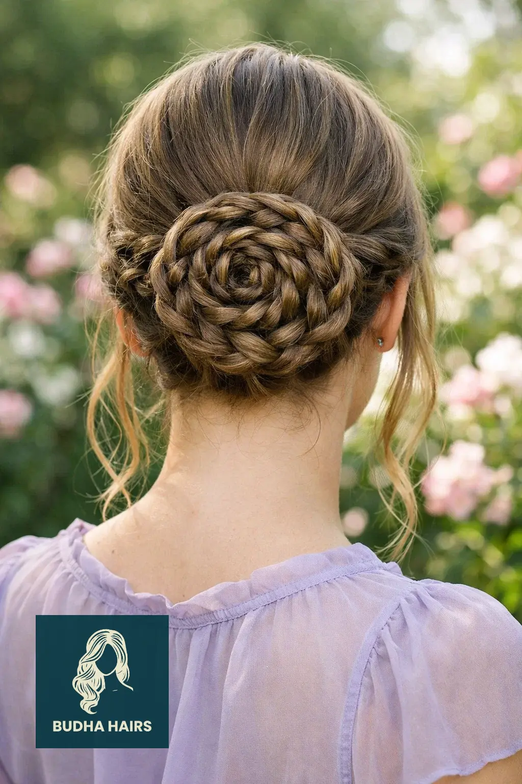 30 Hair Updos for Medium Hair That Look Effortlessly Chic 23 Triple-Braided Rosette