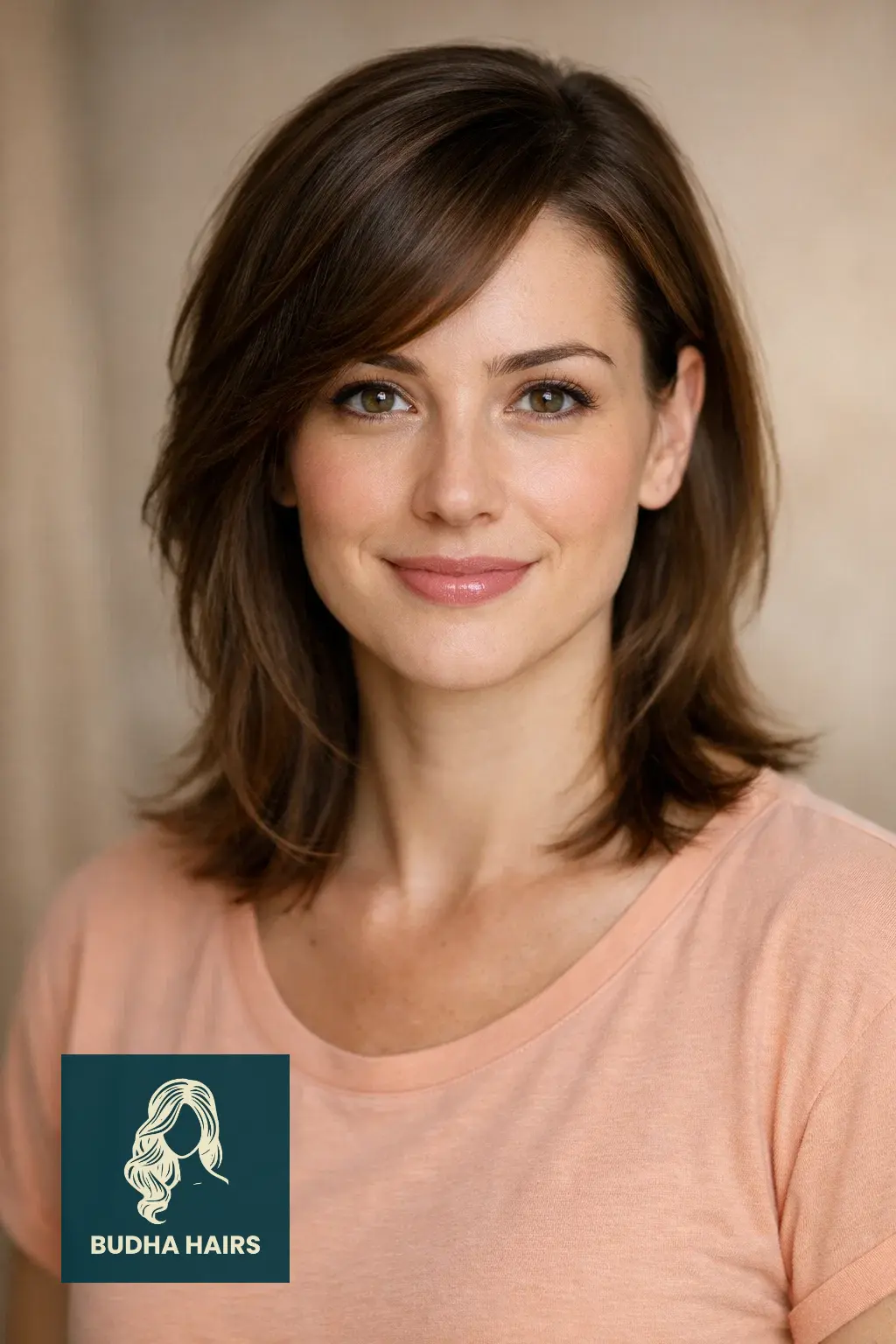 30 Perfect Side Bangs With Layers To Frame Your Face Beautifully 12 Tucked Side-Sweep with Medium Layers