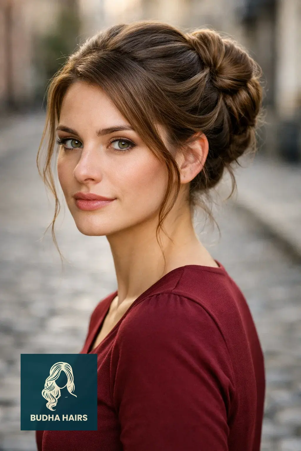 30 Hair Updos for Medium Hair That Look Effortlessly Chic 13 Twisted Infinity Bun