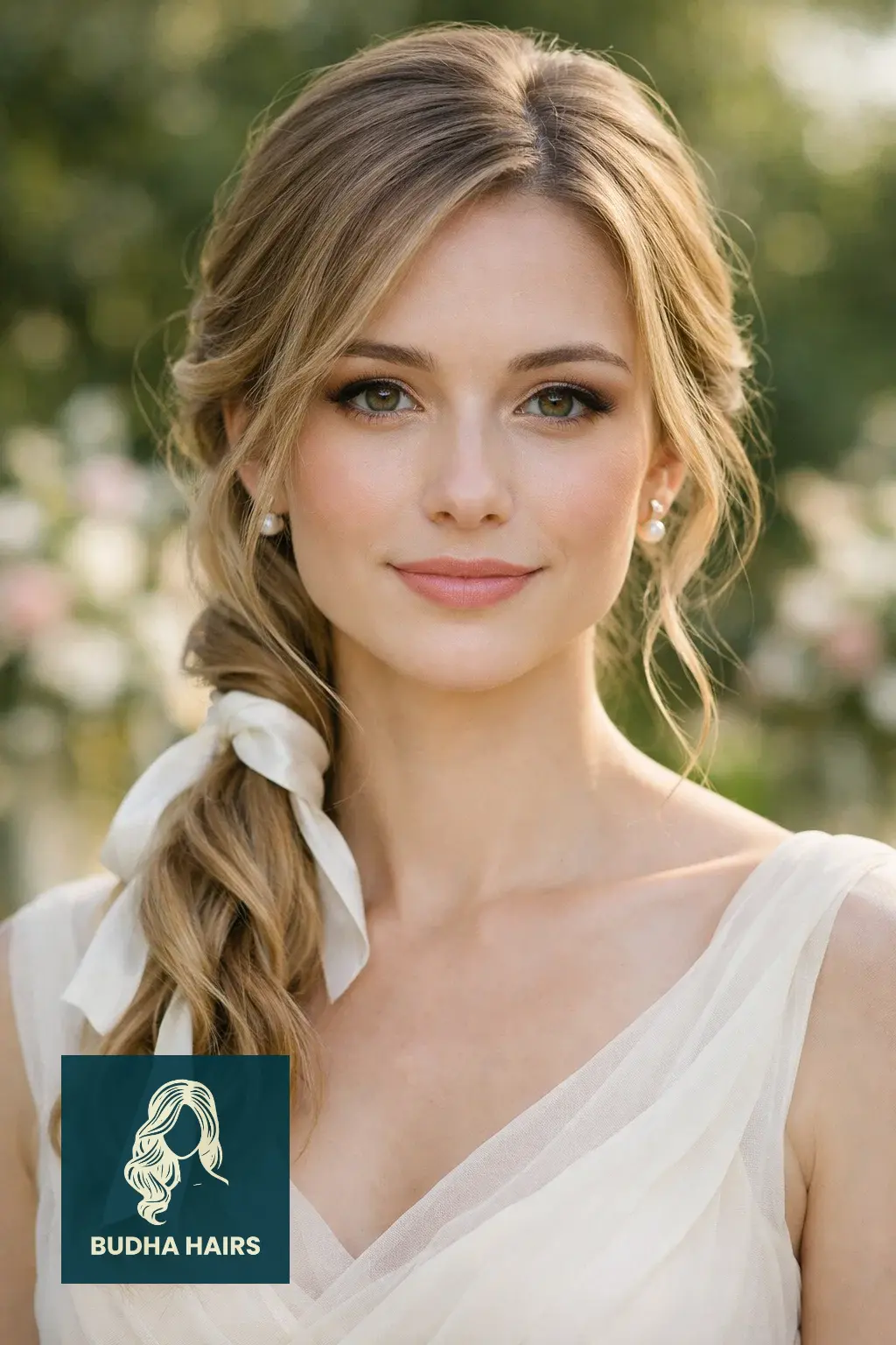 39 Best Hairstyles for Thin Hair for Wedding for a Full Look 28 "Twisted Ribbon" Low Ponytail