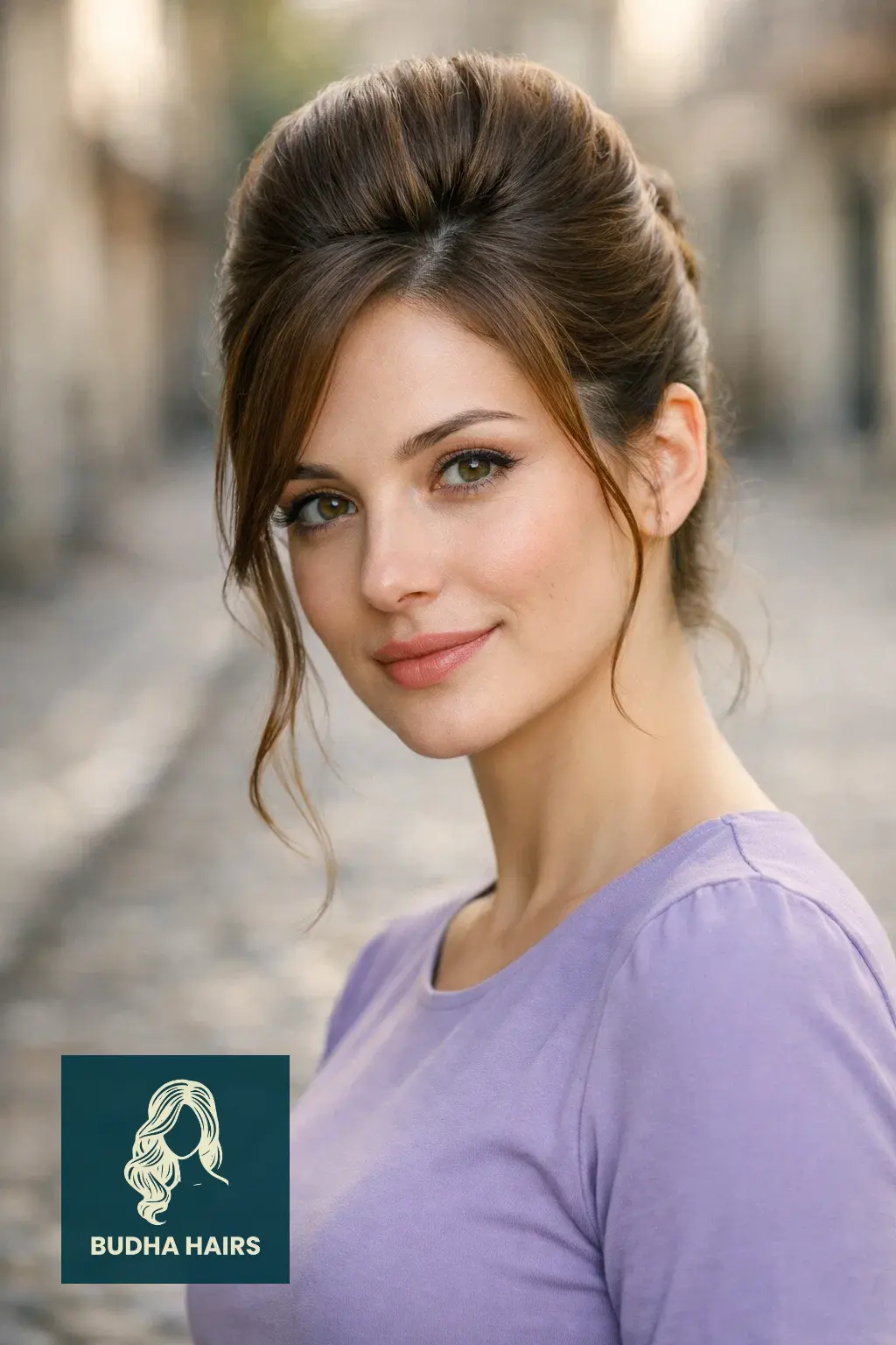 30 Hair Updos for Medium Hair That Look Effortlessly Chic 18 Vertical Rolled Updo