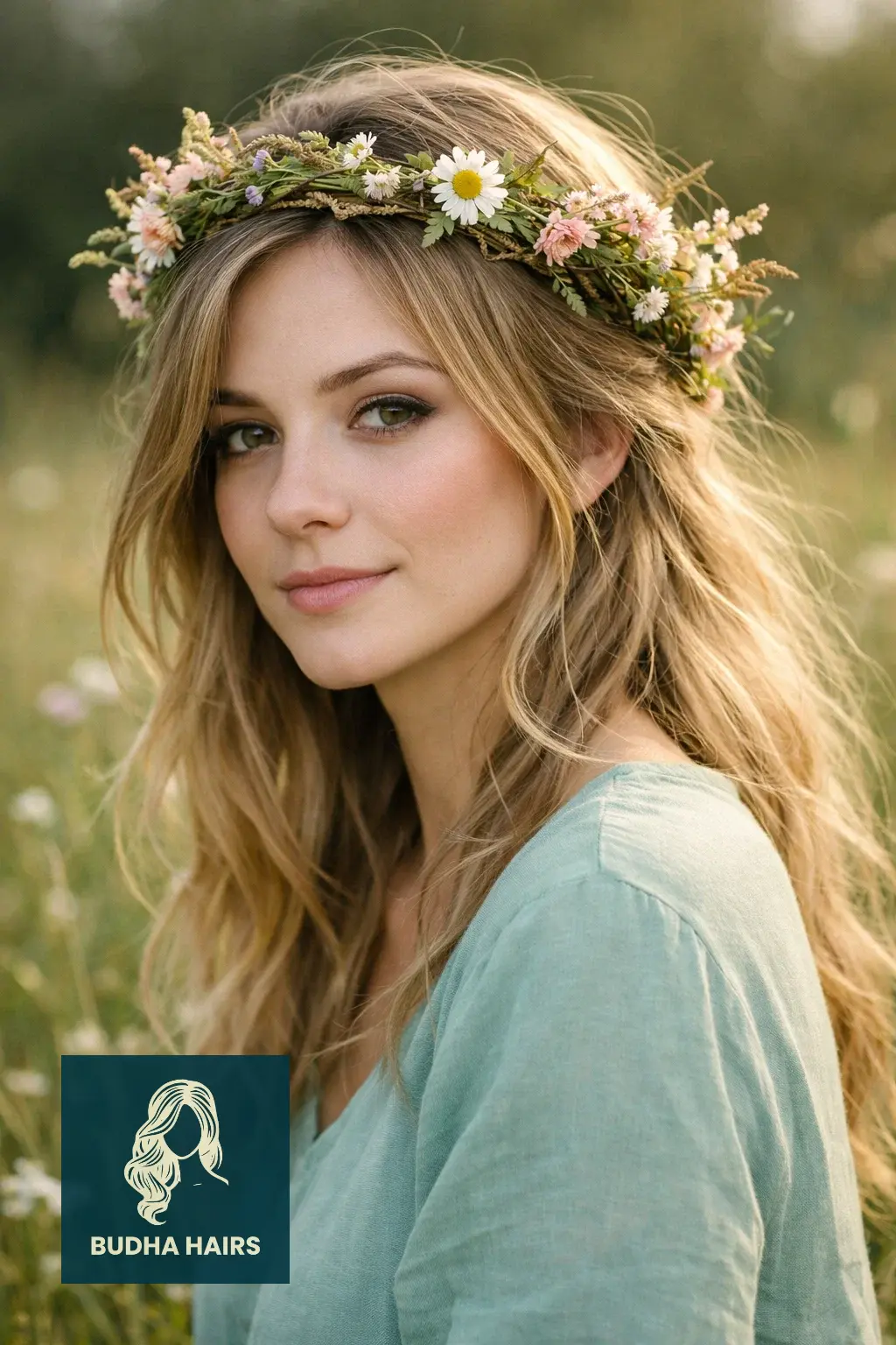 30 Best Fairy Hairstyles: Enchanting, Whimsical & Ethereal Looks 14 Woven Flower Crown with Natural Texture