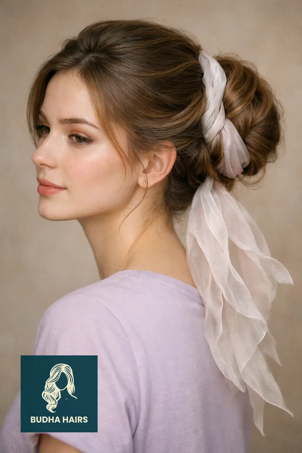 30 Best Fairy Hairstyles: Enchanting, Whimsical & Ethereal Looks 30 Wrapped Chignon with Ethereal Silk Scarf