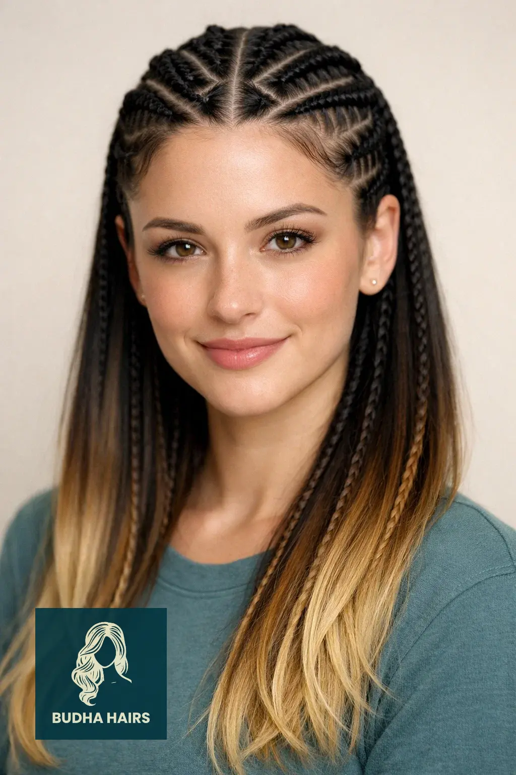 30 Best Braids with Sew In in the Back for a Glamorous Look 8 Zig-Zag Braids with Ombré Sew-In